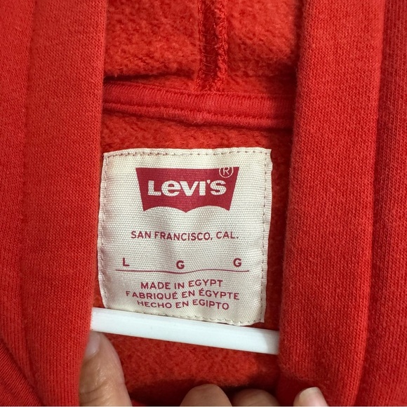 Levi's Red Orange Hoodie Sweater Size Large - Picture 4 of 8